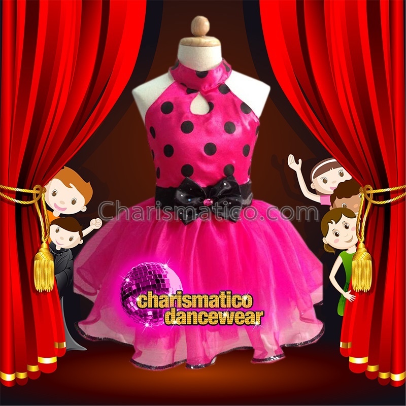 Stunning Pink and Black Flamenco Girls Dress
